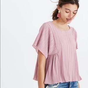 MADEWELL | Mauve Scoop Neck Pleated Top Size M